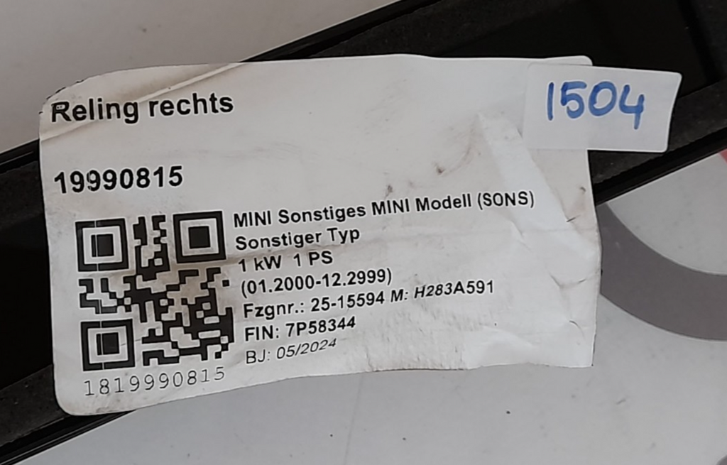 Original BMW MINI Countryman U25 Dachreling 5A21D58 Rechts und 5A21D57 Links