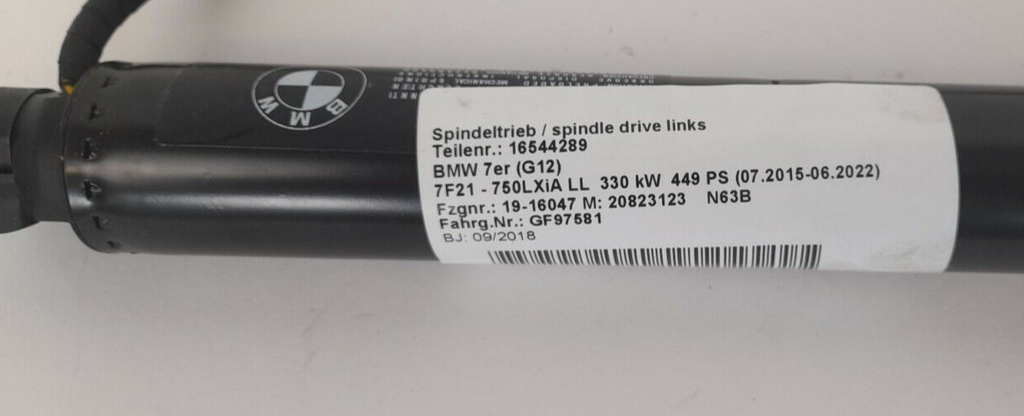 BMW 730 740 745e 750 M760Li Spindeltrieb rechts 8499572 Spindle drive