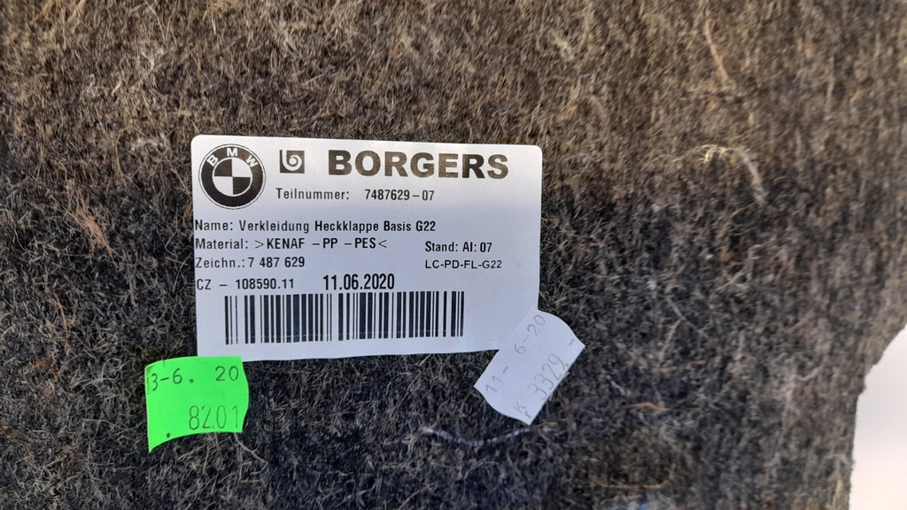 BMW 4er Coupe G22 430 US Verkleidung Heckklappe Abdeckung Trunk lid trim