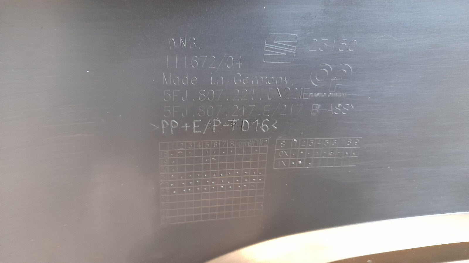 Original Frontstoßstange Stoßstange Vorne SEAT TARRACO I7F URANOGREY