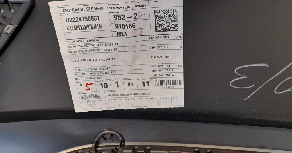 Original VW ID.4 ID.5 Stoßstange Stoßfänger hinten 4 x PDC LA7 Mondsteingrau