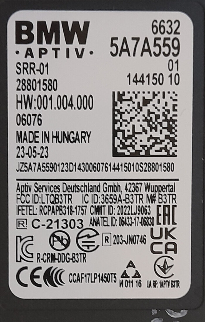 Original BMW F95 F96 U06 U11 U21G70 i20 G01 G06  Radarsensor Nahbereich 5A7A559 [189]