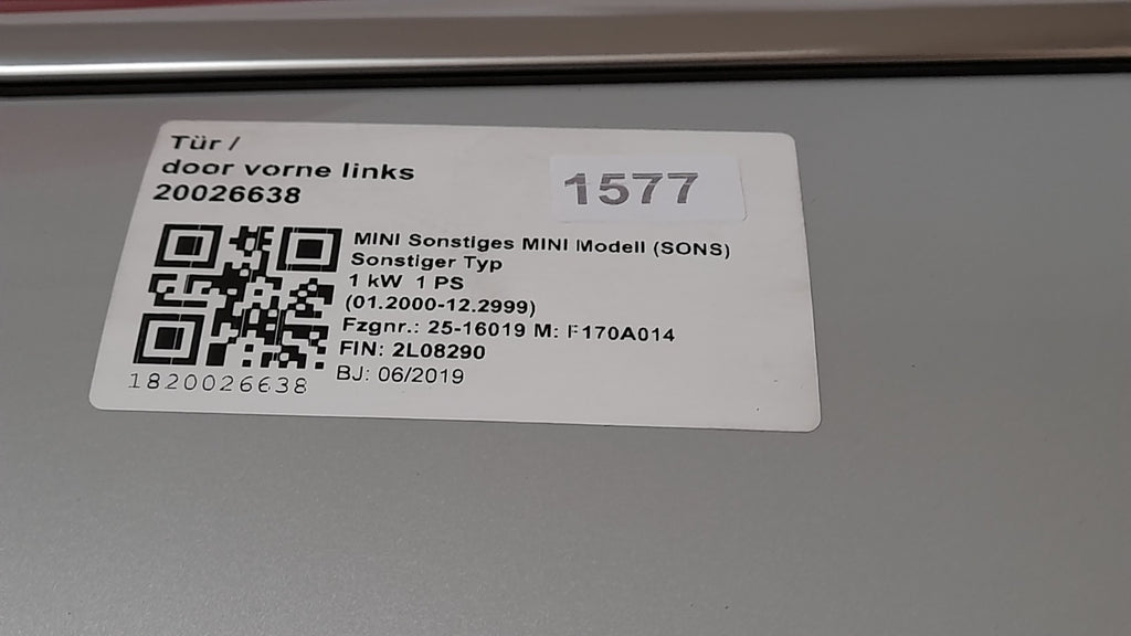 Orig. MiNi Cooper SE F56 Tür vorne links white-silver metallic left door 7294265