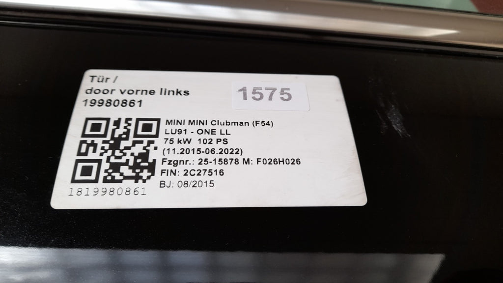 MINI Clubman (F54) Tür vorne links 7462791 midnight-black metallic, left door