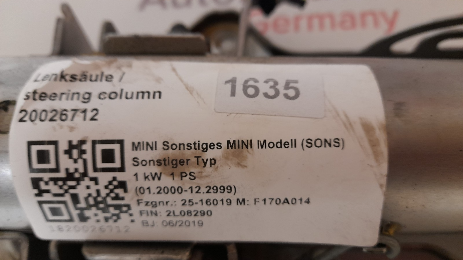 Original BMW Mini F56BEV Cooper SE Lenksäulenverstellung mechanisch 32306864825