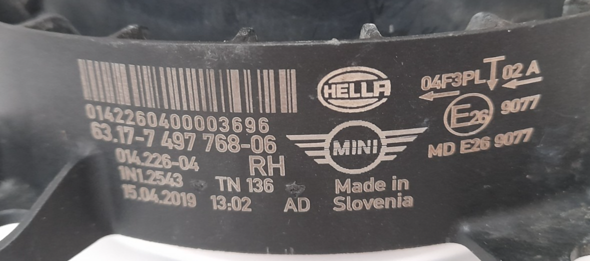 Original Mini F56 Vordere Stoßfänger Nebelscheinwerfer LED  rechts 63117497768