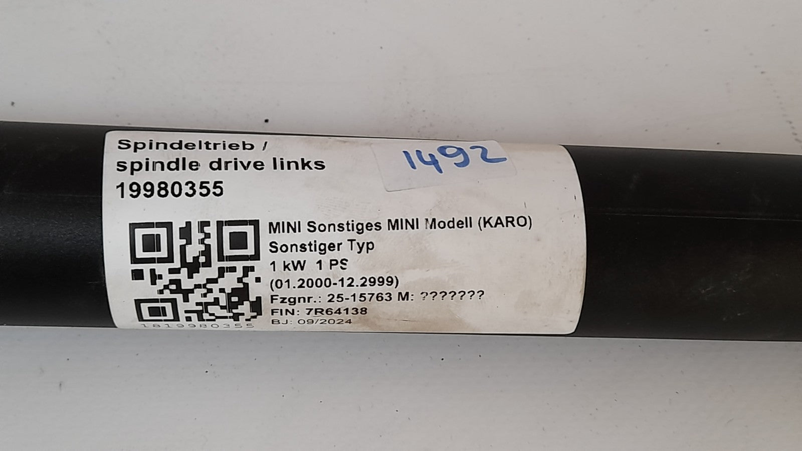 Original Gasdruckfeder Kofferraum für MINI U25 Spindelbetrieb  5A0DEC807 [270]