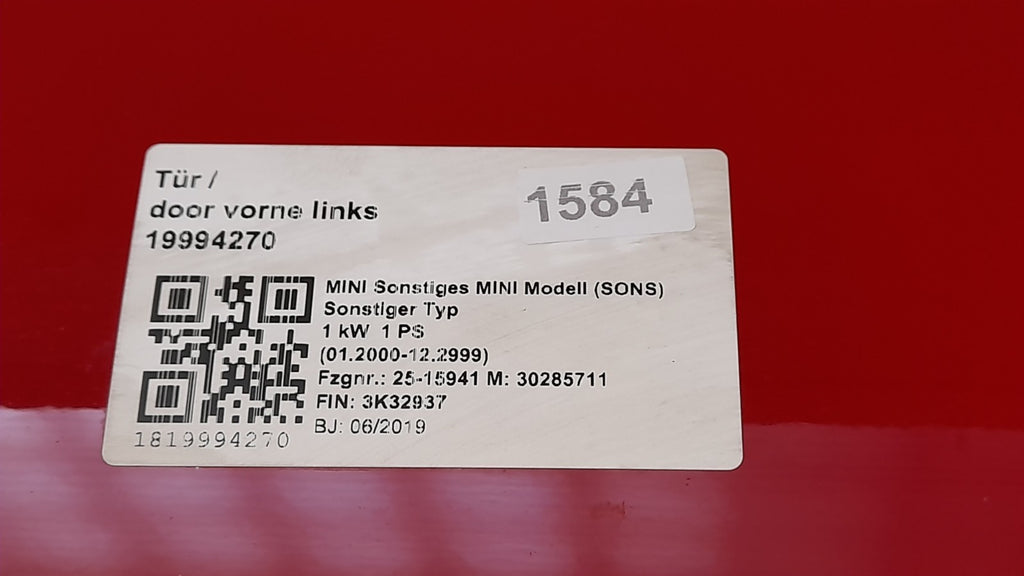 Mini F60 LCI Cooper S Countryman Tür vorn links 7438595 chili-red, left door