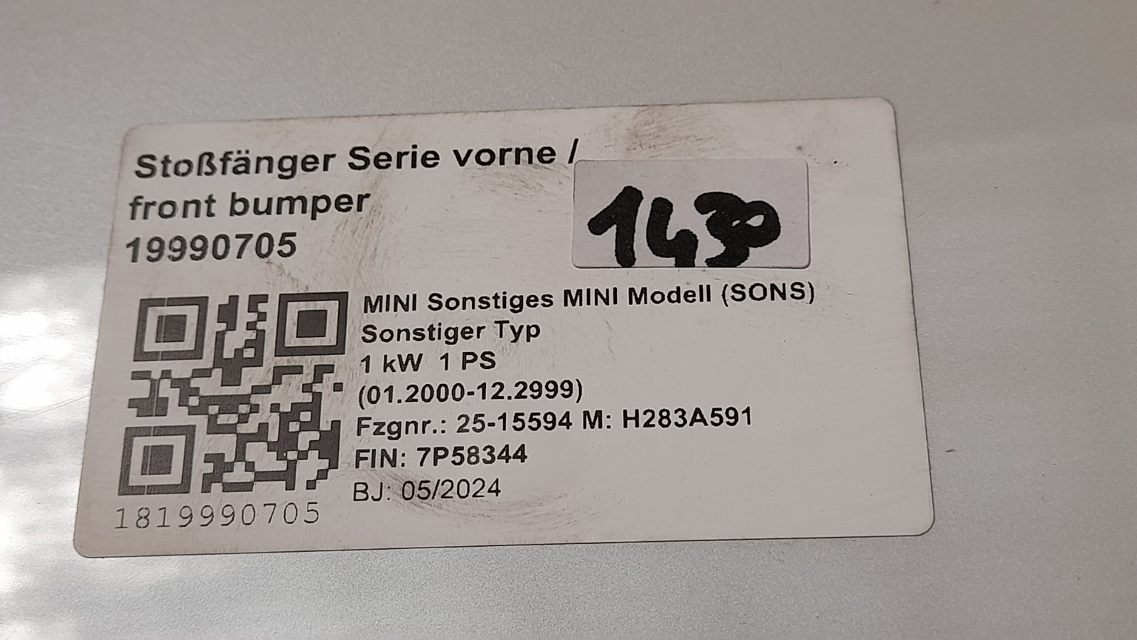 MINI Countryman C U25 Stoßstange Stoßfänger vorne PDC SMOKEY GREEN Trim cover