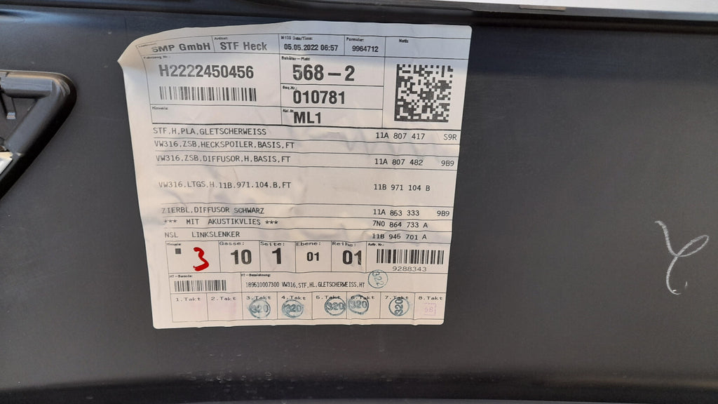 Original VW ID.4 ID.5 Stoßstange Stoßfänger hinten Gletscherweiss S9R