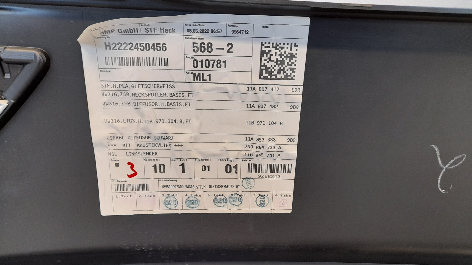 Original VW ID.4 ID.5 Stoßstange Stoßfänger hinten Gletscherweiss S9R