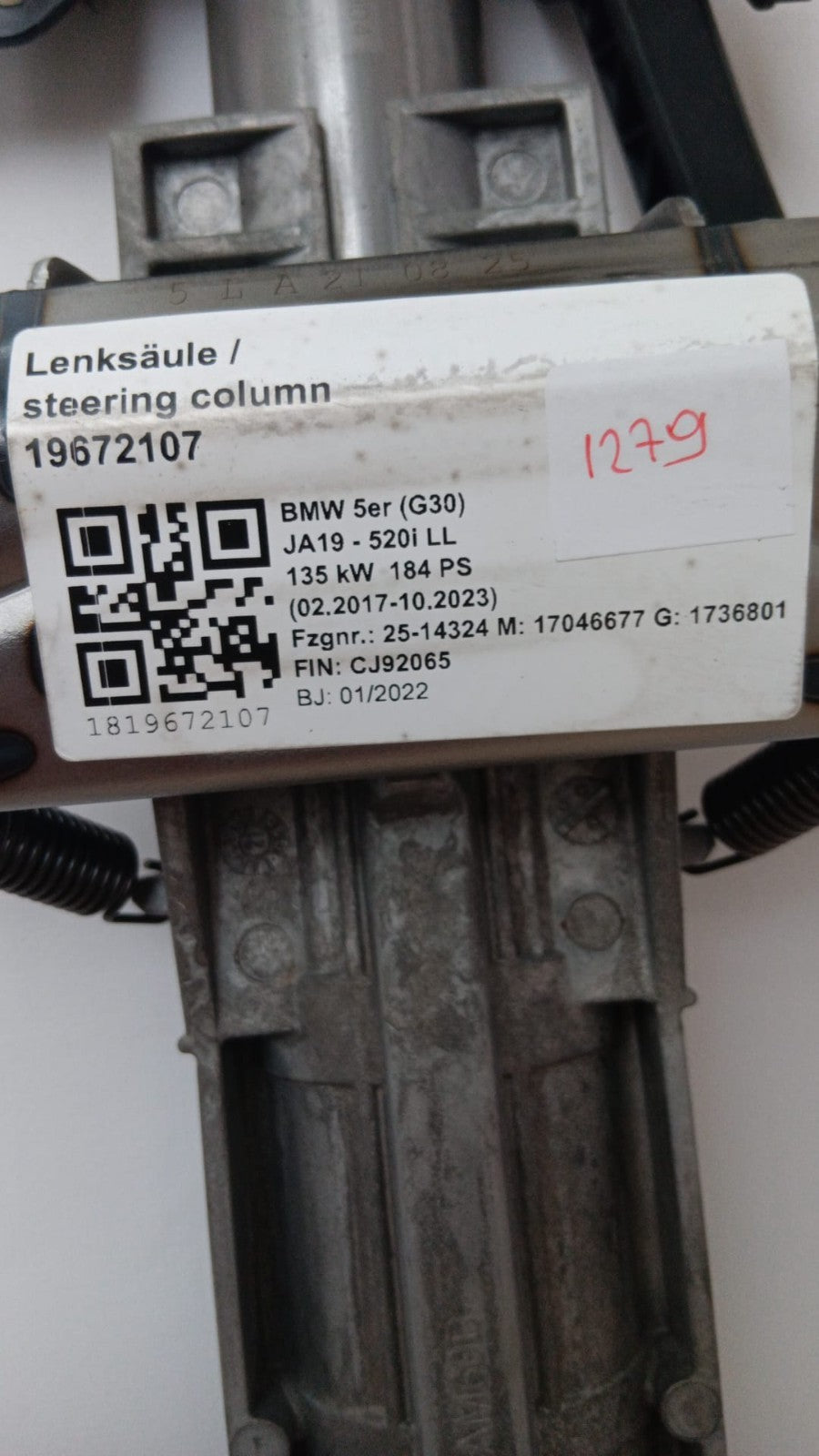 Lenksäule Lenkstock Lenkstange BMW 5er G30 G31 6896189 - 32306896189