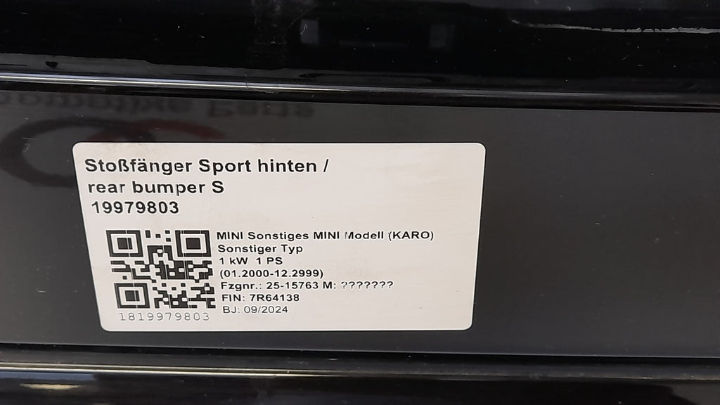Original Mini Sport U25 Stoßfänger hinten Stoßstange bumper red PDC kamera
