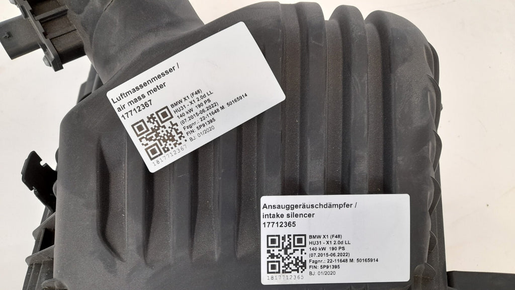 BMW X1 F48  Ansauggeräuschdämpfer Luftfilterkasten luftmassenmesser air filter