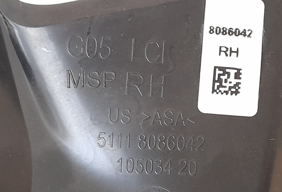 Original BMW X5 G05 Blende Lufteinlass offen rechts 51118086042