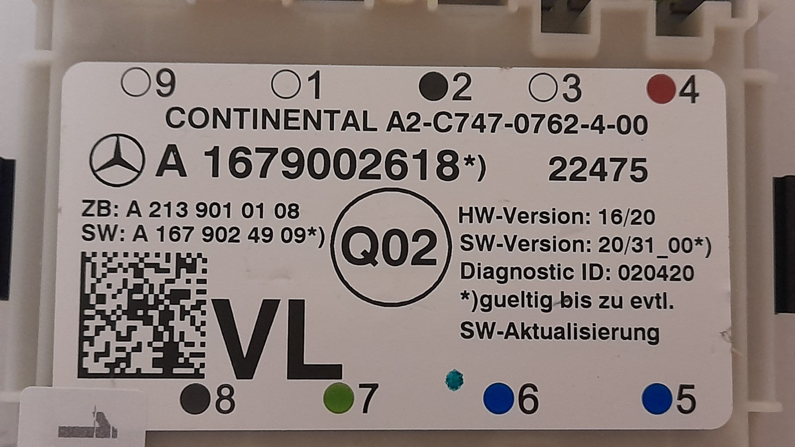 Original MERCEDES-BENZ W167 TÜRSTEUERGERÄT  EQC VORNE LINKS A1679002618
