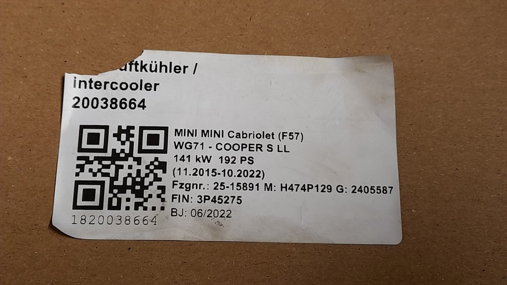 Original Mini Cabriolet Sport  F57 Kühlerpaket Kühlerlüfter cooler wasserkühler