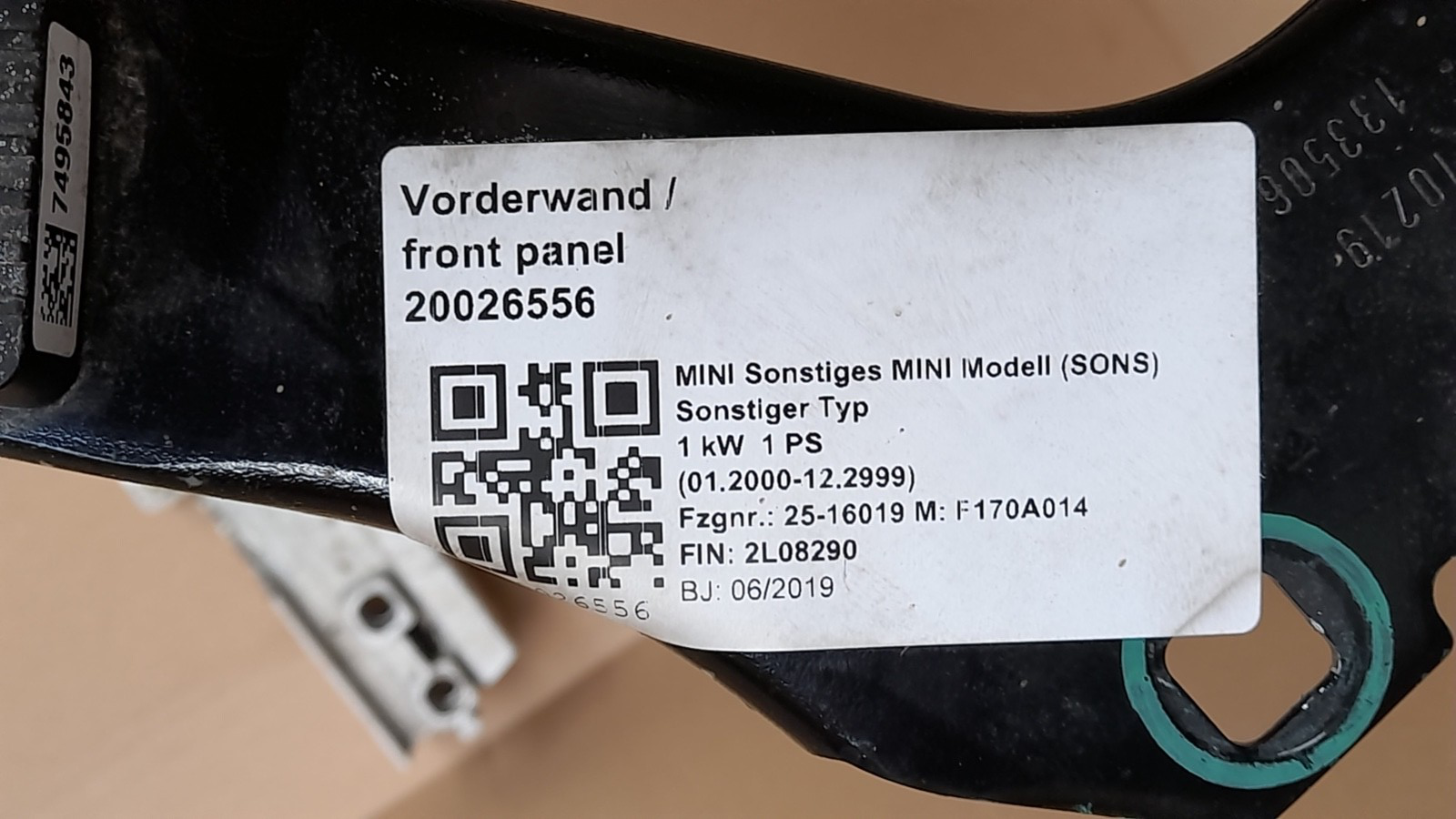 Original BMW Mini F56 BEV Cooper Vorderwand Träger  vorne front panel frontträge [650]